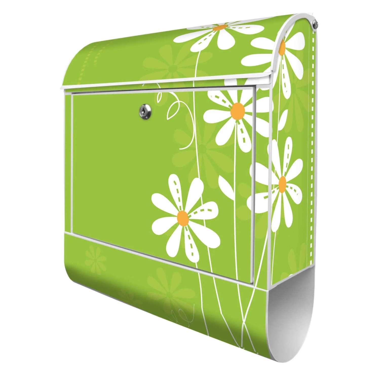 Banjado Design Briefkasten Weiß Pulverbeschichtet 39x47x14cm 2 Schlüssel Mi günstig online kaufen