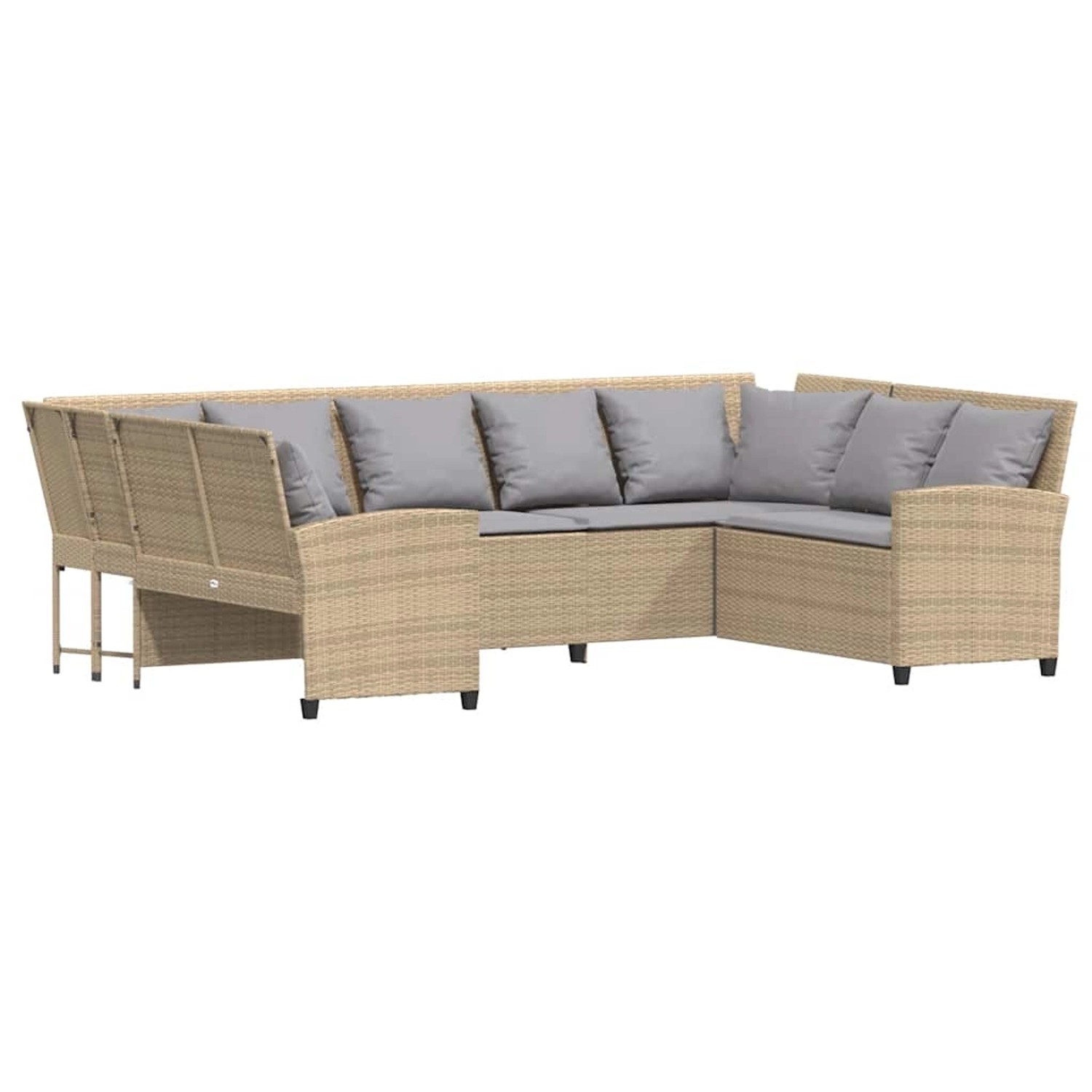vidaXL Gartensofa mit Kissen Beige Poly Rattan 3365333 günstig online kaufen