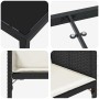 Detailansicht: Schwarze vidaXL Garten Essgruppe mit Kissen, Poly Rattan, Tischplatte und Stuhl Details.