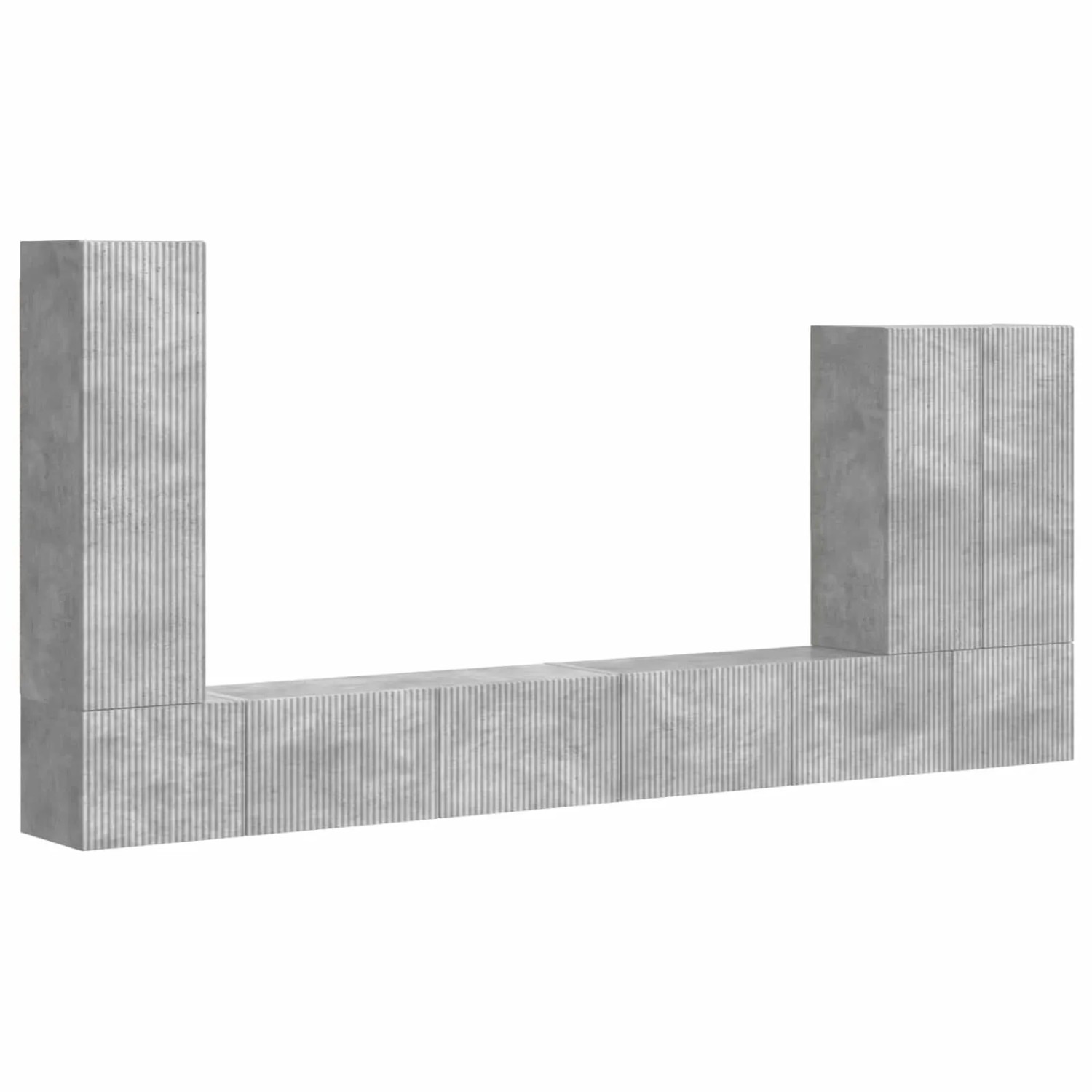 vidaXL TV-Wandregal-Set Wandmontiert 6 Stk Beton Grau 3408955