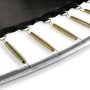 Detailaufnahme: Federn und Rahmen des schwarzen EXIT Allure Premium Bodentrampolins.