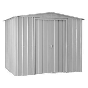 Metall Gerätehaus Globel Dream 86 in Silber/Metallic, 245x185cm, mit Doppeltür.