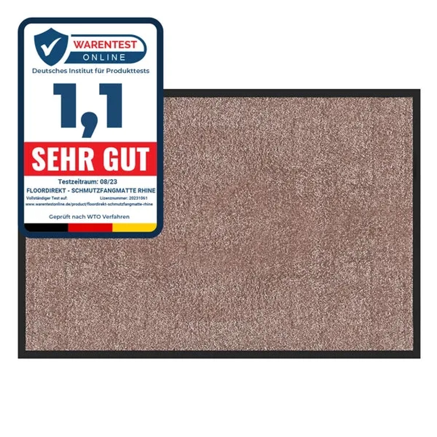 Hellbeige Schmutzfangmatte Rhine 90x120 cm, Fußmatte für den Eingangsbereich.