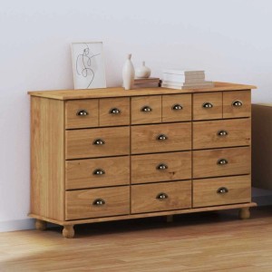 vidaXL Schubladenkommode mit Schubladen ASKIM Braun 79 x 40 x 133,5 cm 4105427