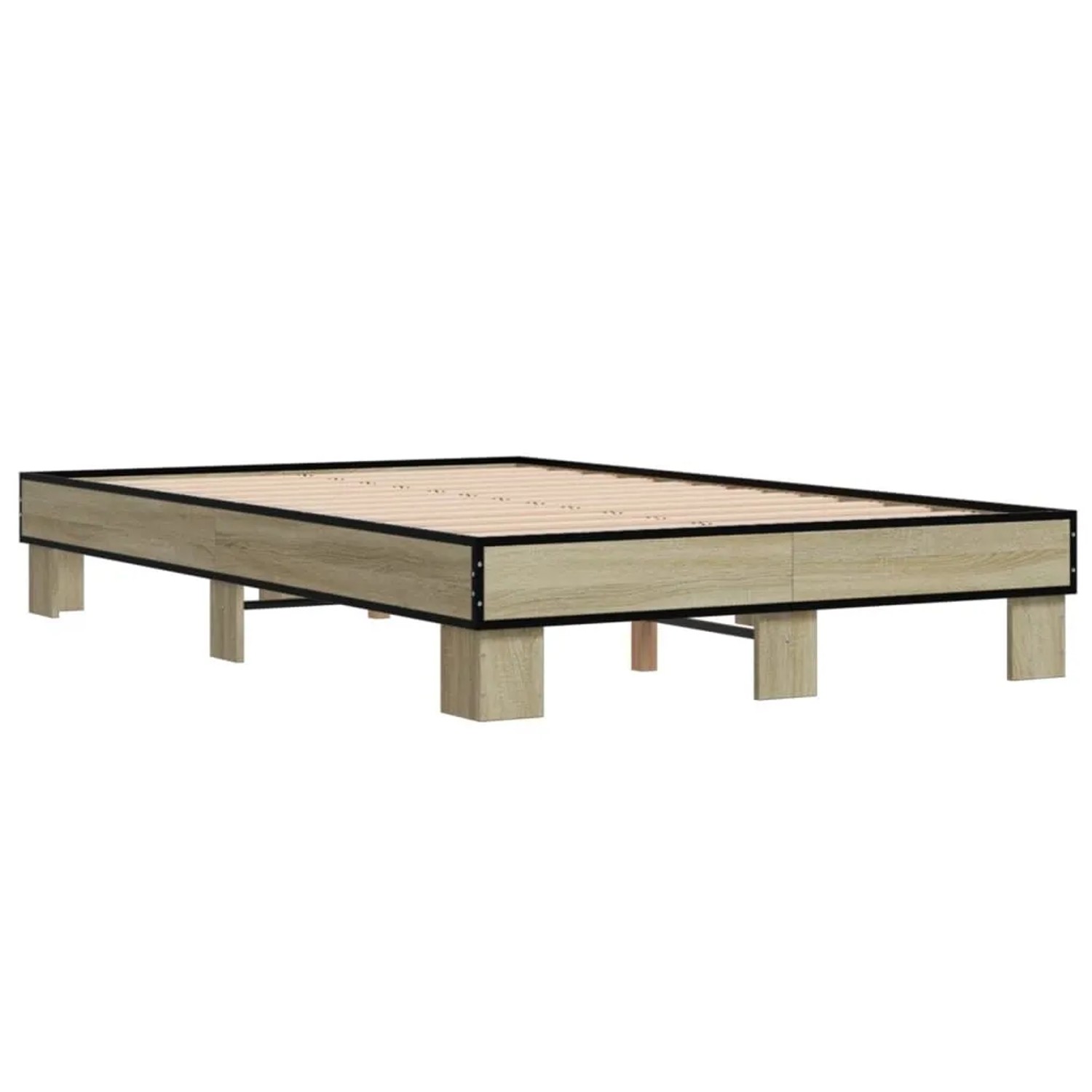 vidaXL Bettgestell Sonoma-Eiche 120x190 cm Holzwerkstoff und Metall 845888 günstig online kaufen