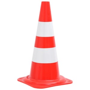 DELUKE Leitkegel, 50cm, rot/weiß, reflektierend, 20er Set für Verkehrslenkung und Absperrung.