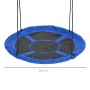 Blaue Outsunny Nestschaukel, Ø110 cm, bis 100 kg belastbar, verstellbare Seile.