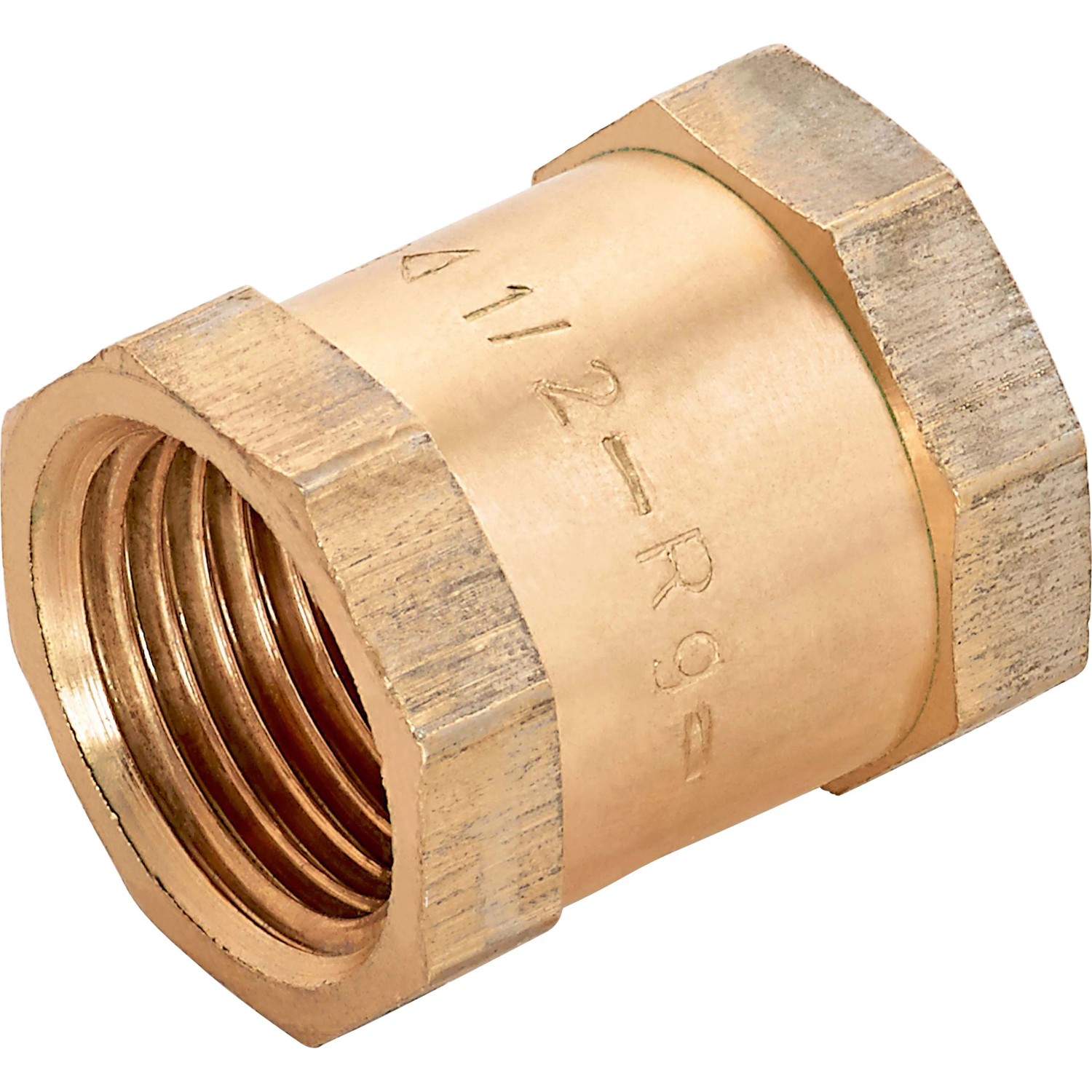 Rotguss Gewindemuffe 18,6 mm (Rp 1/2) für die Rohrverbindung in Heizungs- und Trinkwasseranlagen.
