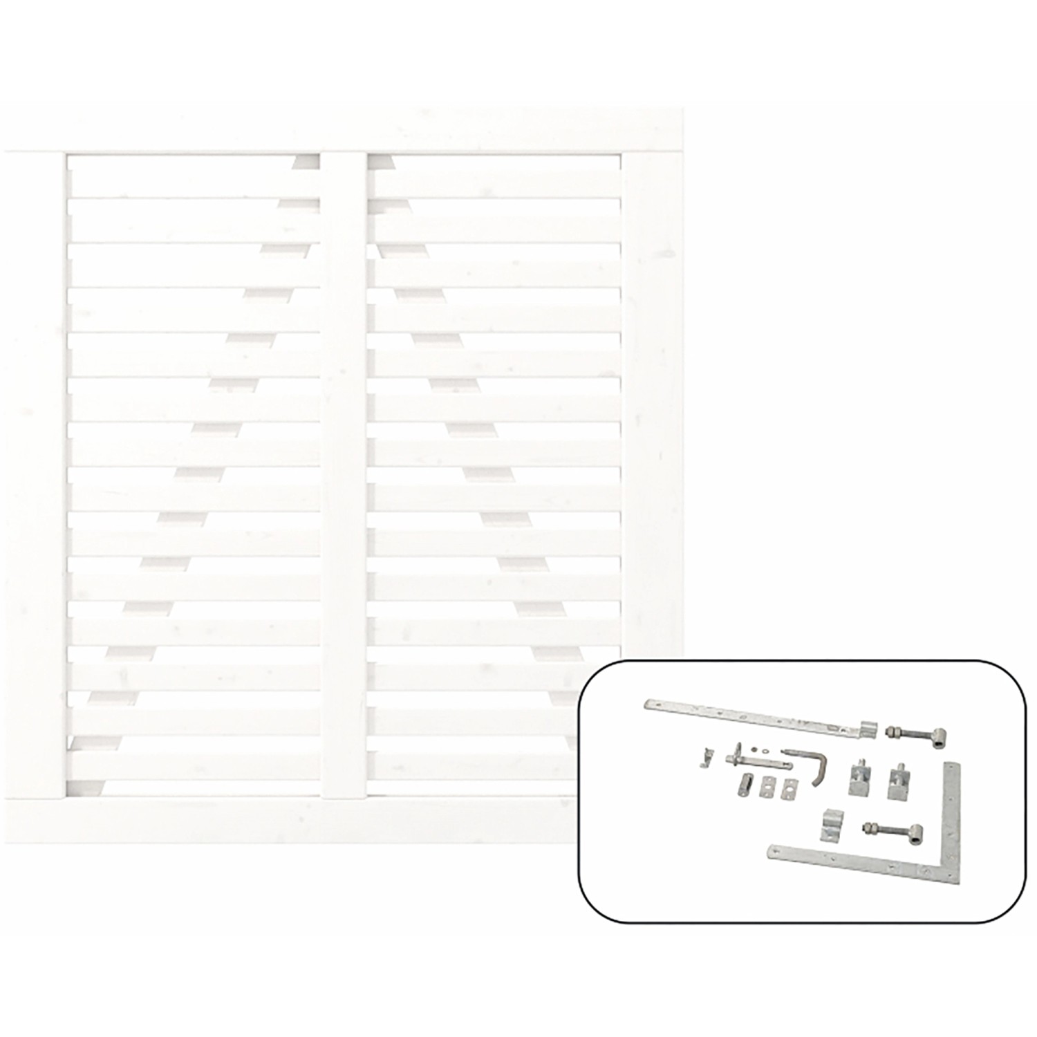 Einzeltor Harmoni Nadelholz Weiß 100 cm x 107 cm günstig online kaufen