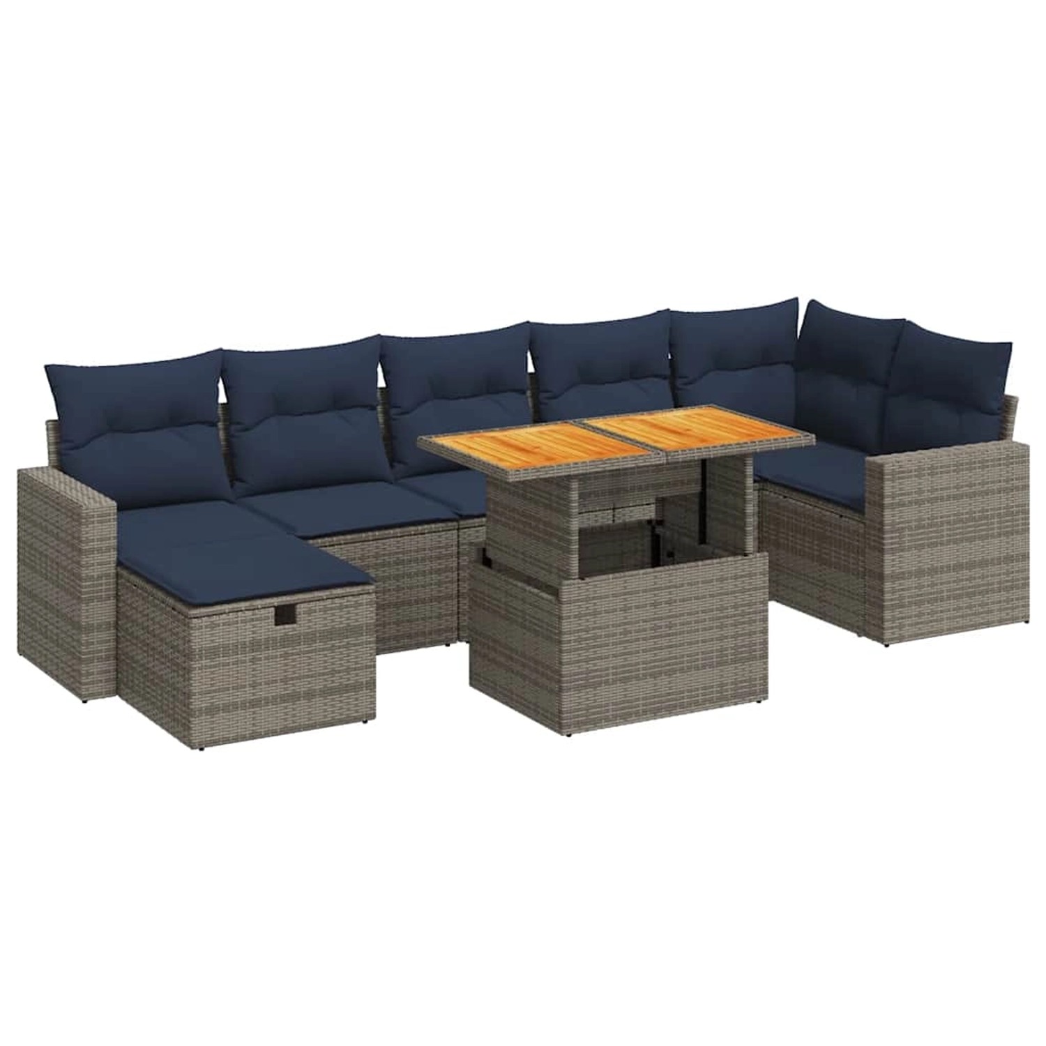 vidaXL 8-Tlg Garten-Sofagarnitur mit Kissen Braun Poly Rattan Akazie 332801 günstig online kaufen