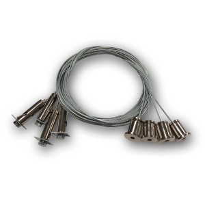 Fenix Seilaufhängung für ECOSUN/COMFORT Infrarotheizungen, Stahlseile und Befestigungsmaterial im Set.