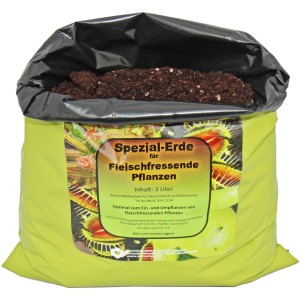 Sack Erde für Fleischfressende Pflanzen, 3 Liter. Spezialerde zum Umtopfen und zur Anzucht.