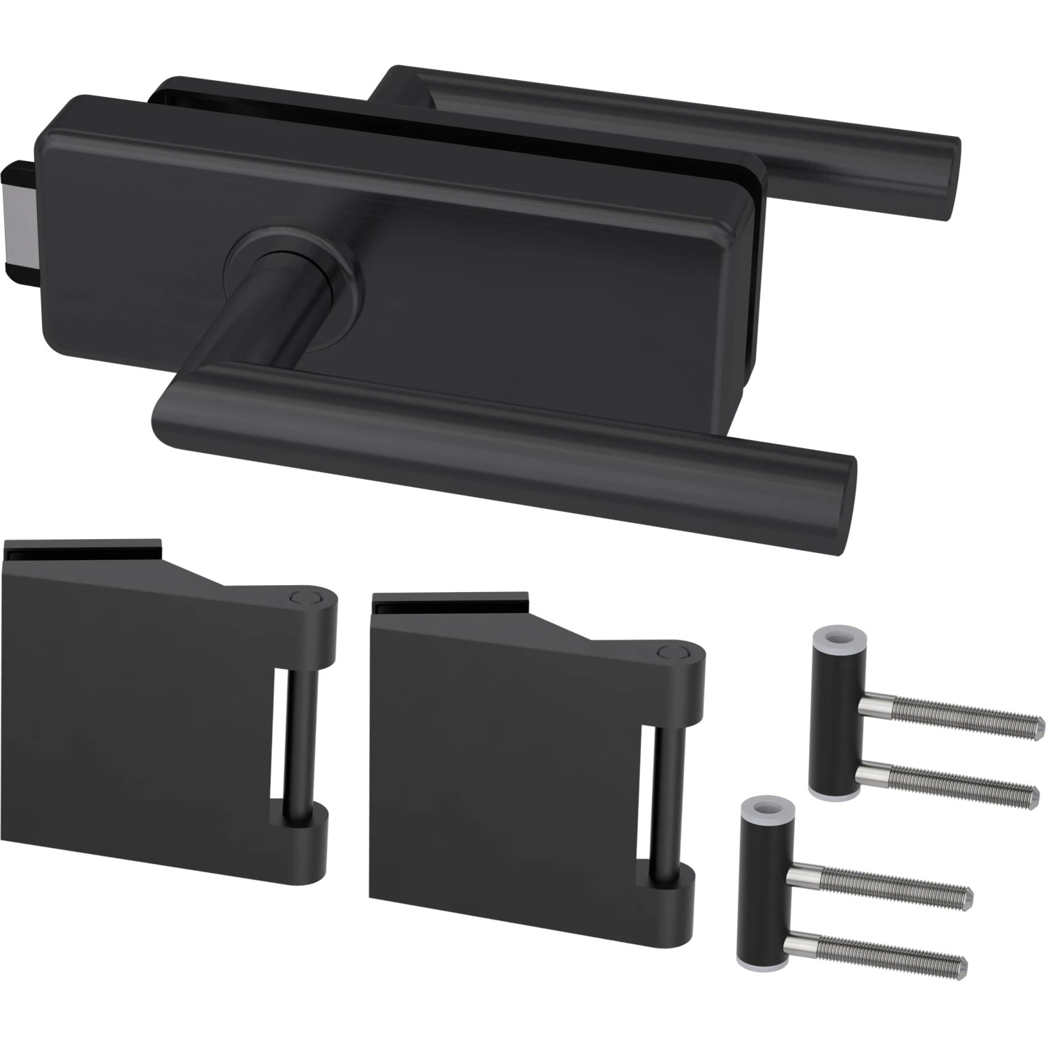Novadoors Glasdrehtürbeschlag-Set Nova Smart 61 UV Schwarz