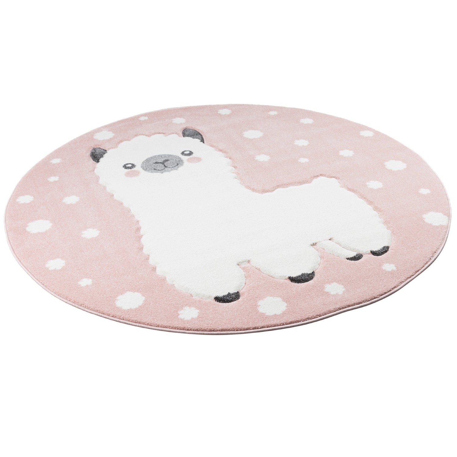 Pergamon Kinder Teppich Maui Kids Alpaka Rund Rosa 200x200cm günstig online kaufen
