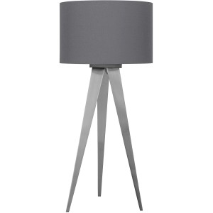 Graue Näve Tischleuchte im Tripod-Design, 61,5 cm hoch. Moderne Lampe für Wohn- und Schlafzimmer.