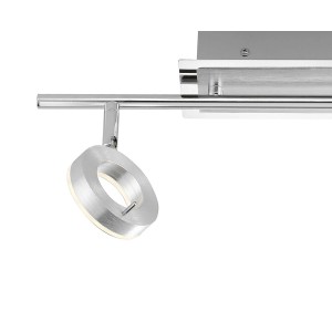 Moderne Paul Neuhaus LED-Deckenleuchte Sileda, 2-flammig, aus Aluminium matt.