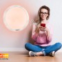 Smarte, weiße Globo LED-Deckenleuchte Carry (Ø 53cm) mit App-Steuerung im Wohnraum.