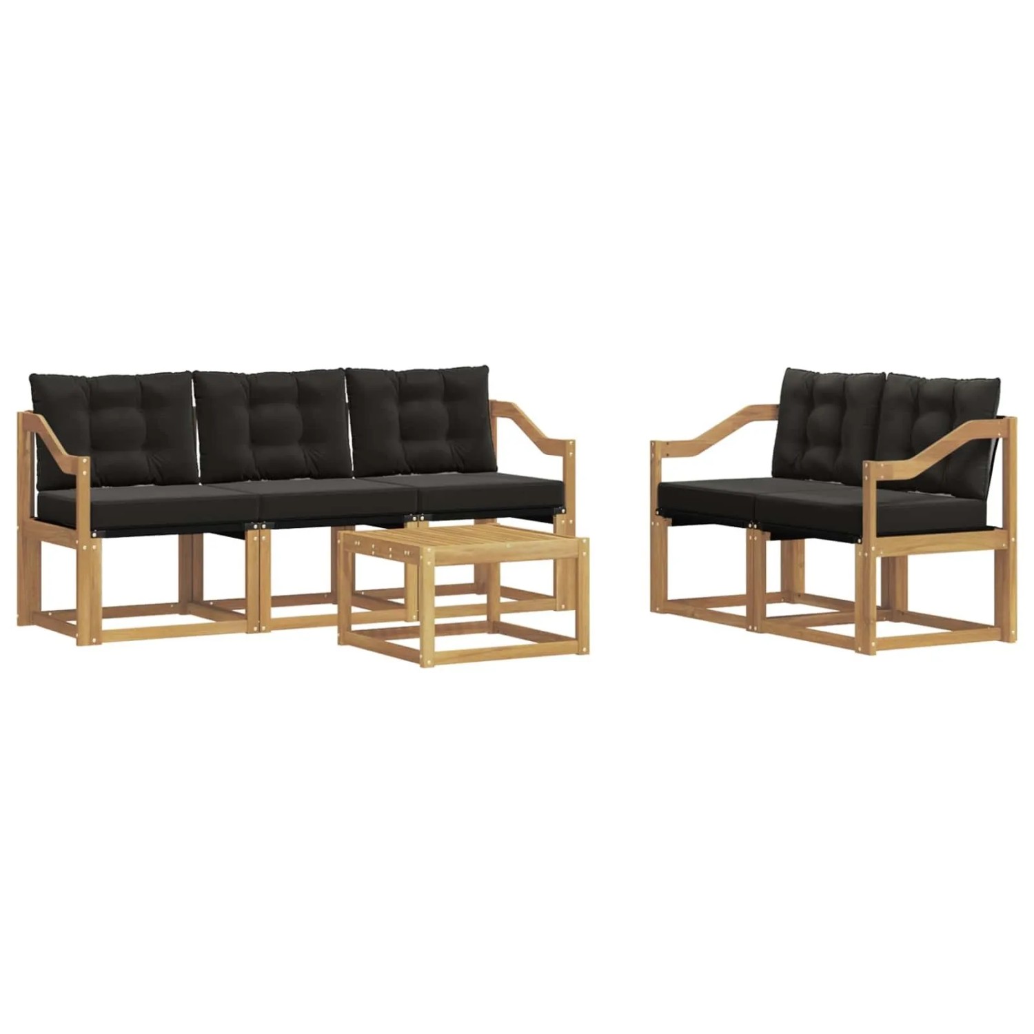 vidaXL Outdoor-Sofagarnitur mit Kissen 6-Tlg Weiß und Schwarz 3389222