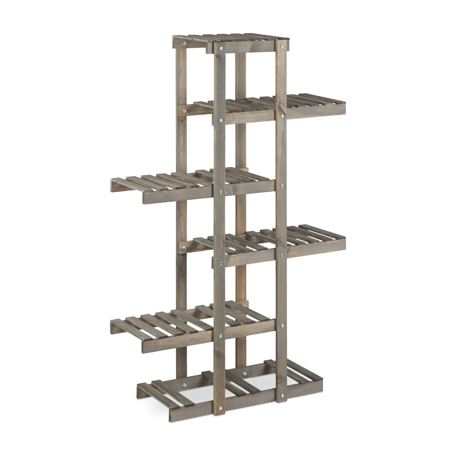Relaxdays Blumenregal Holz Grau 5 Ebenen 125 cm x 81 cm x 25 cm 4,4 kg