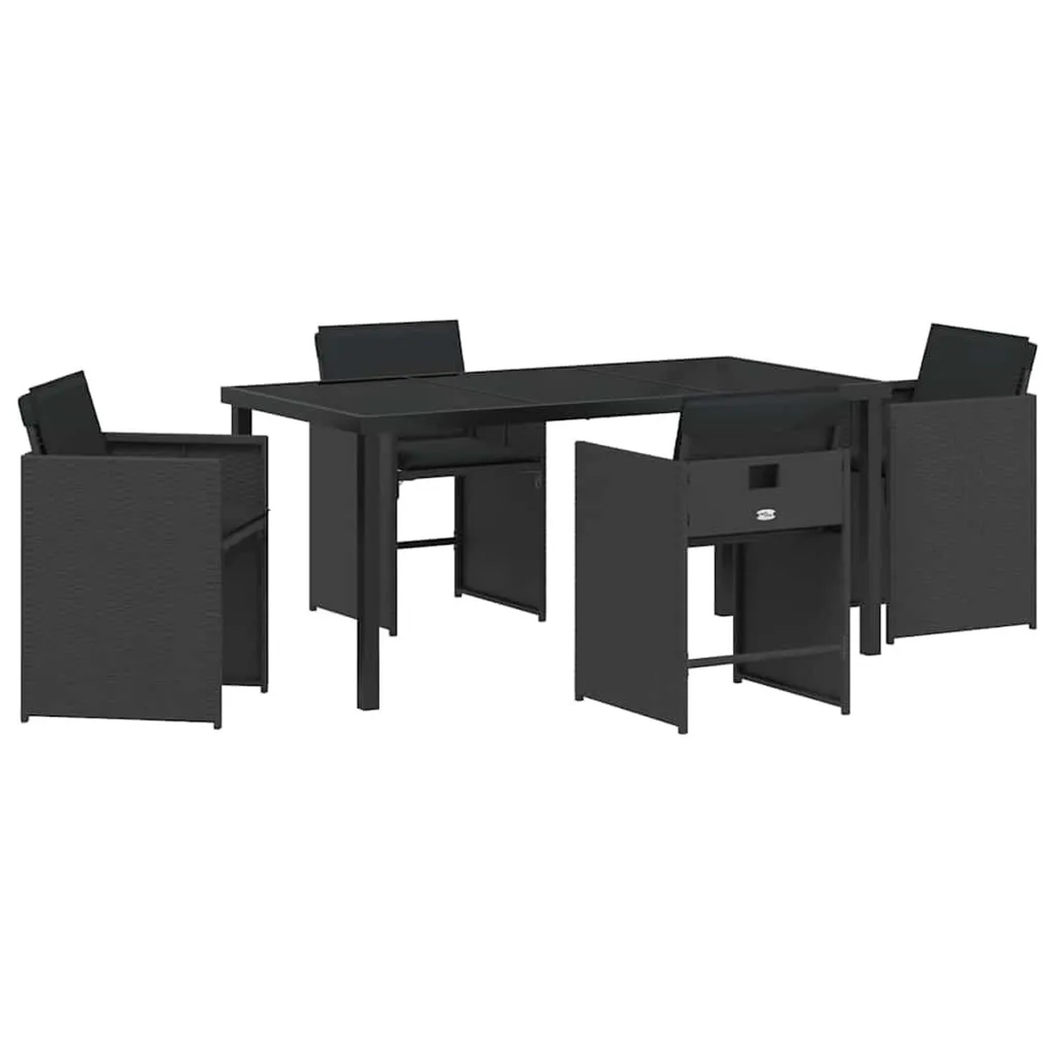 vidaXL Garten Essgruppe 5-Tlg Schwarz Poly-Rattan 3380691 günstig online kaufen