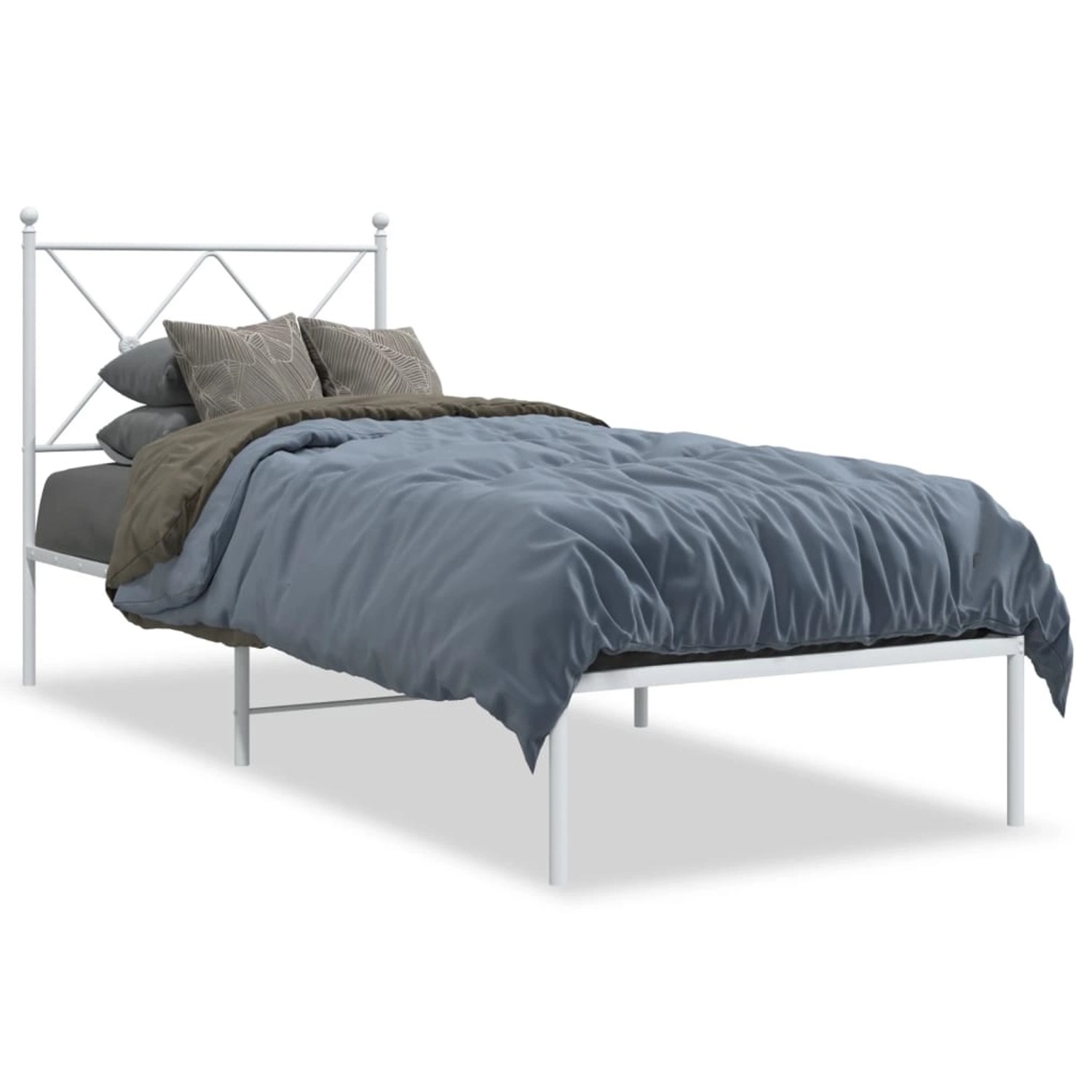 vidaXL Metallbett ohne Matratze mit Kopfteil Weiß 75x190 cm 376541 günstig online kaufen