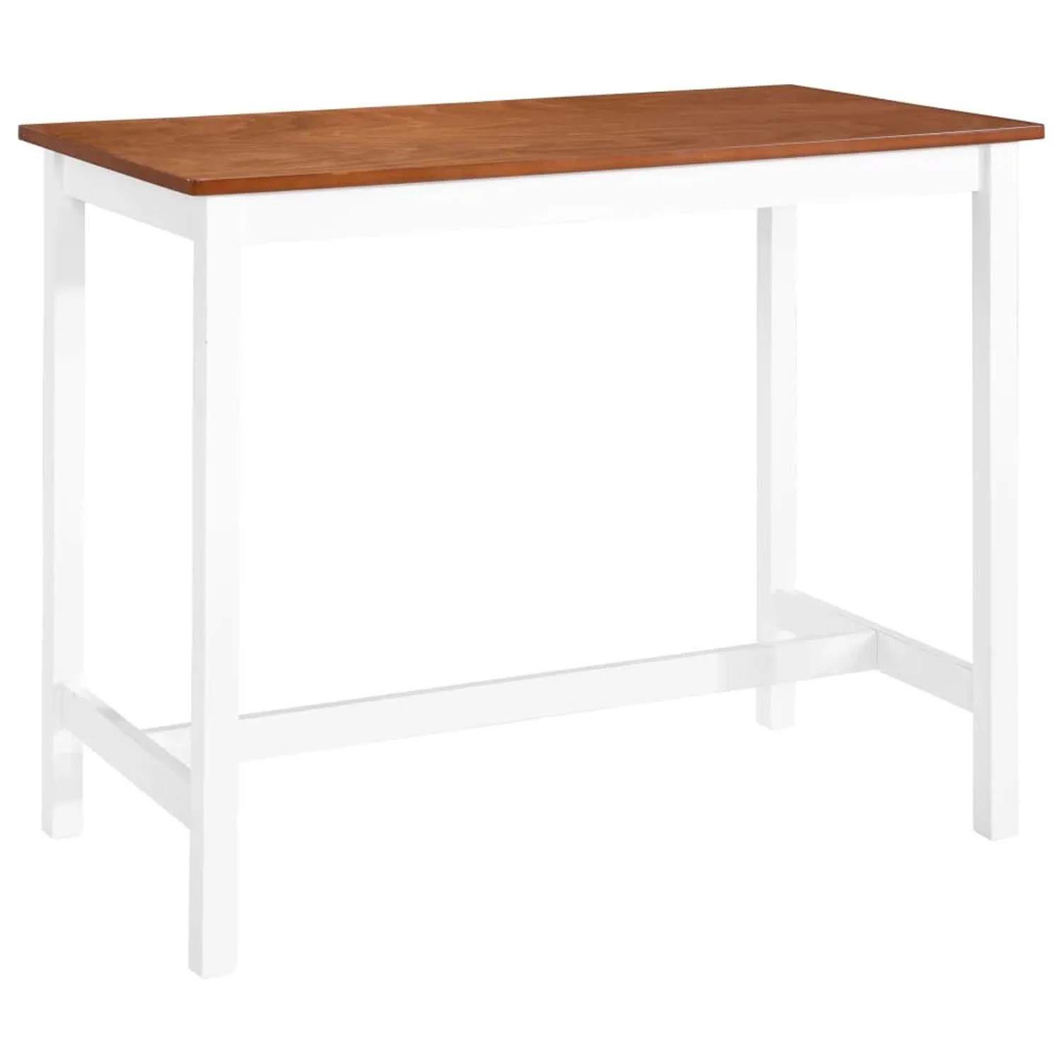vidaXL Bartisch mit Holzplatte und weißen Beinen, Teil eines 3-tlg. Bar-Sets.