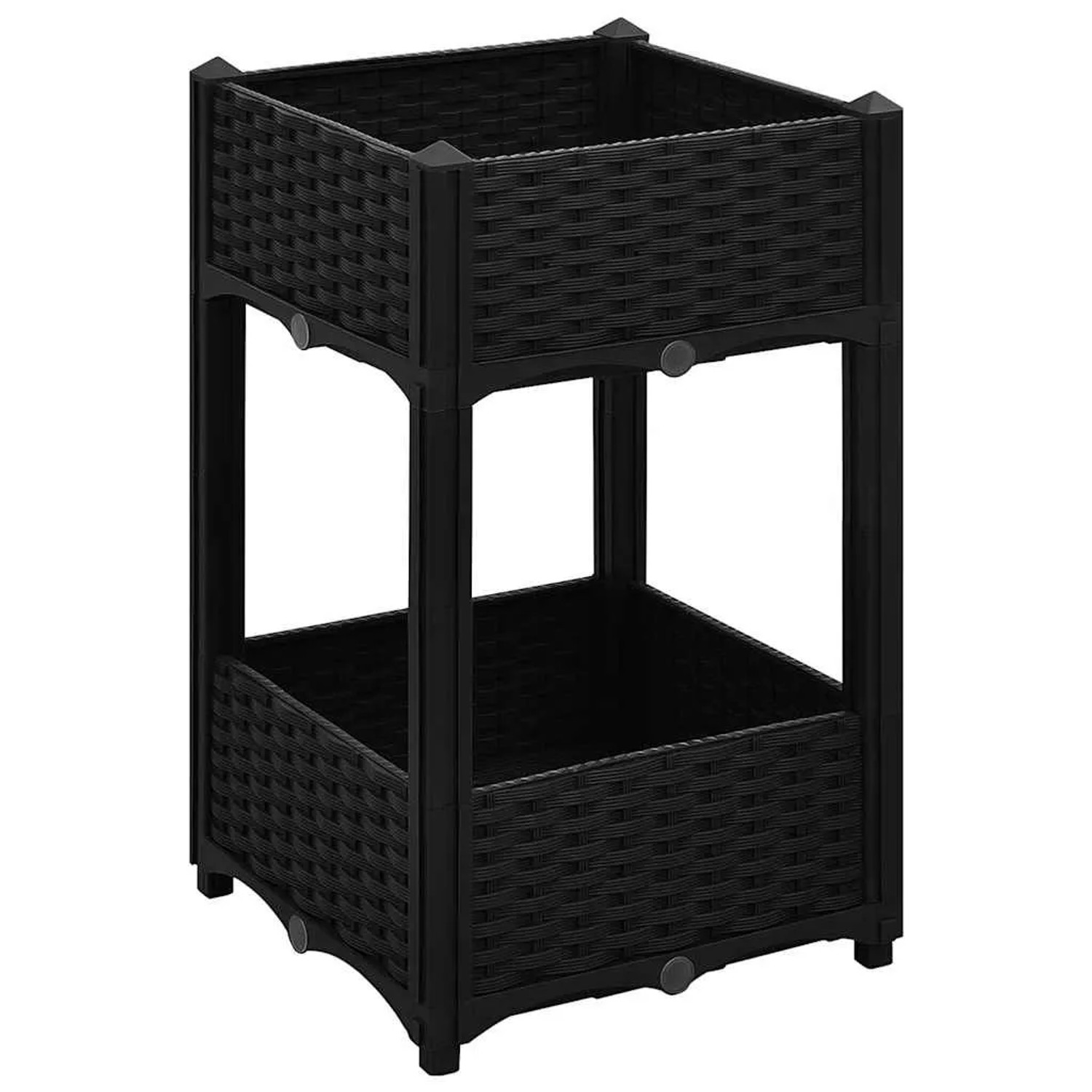 Furnicato Hochbeet Schwarz 40 X 40 X 71 Cm Mit Innenhöhe 15 Cm