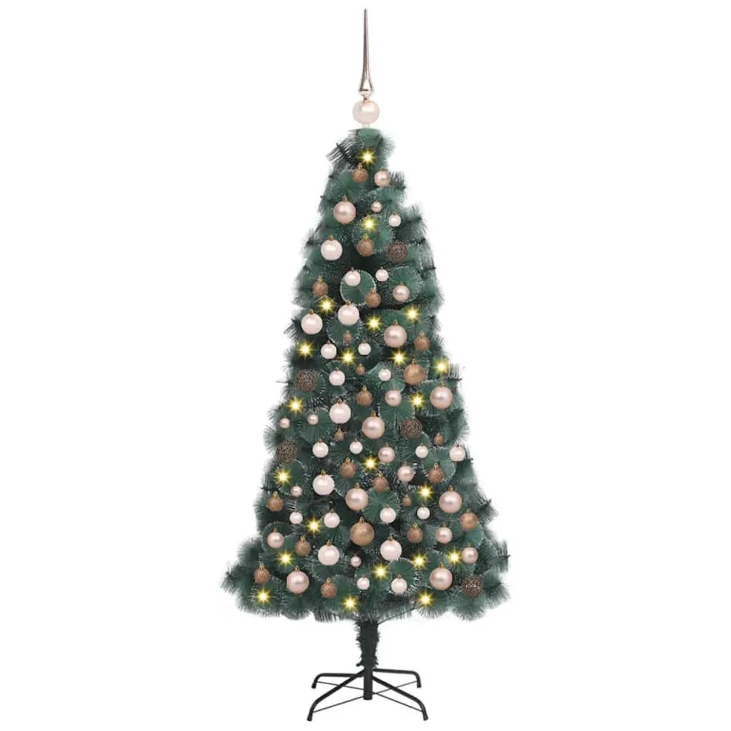 vidaXL Künstlicher Beleuchteter Weihnachtsbaum mit Kugel-Set 120 cm 3396139