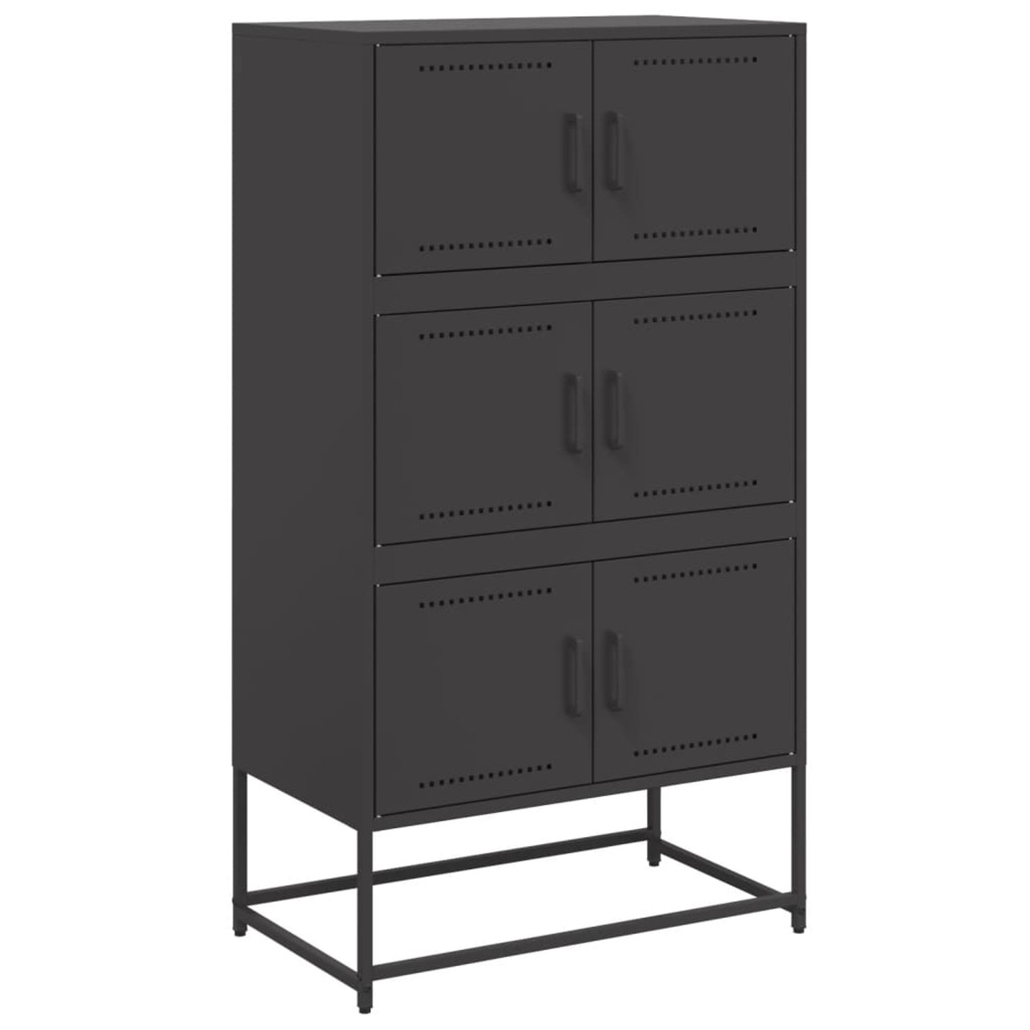vidaXL Sideboard Schwarz 68,5x38,5x123,5 cm Stahl 846488 günstig online kaufen