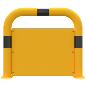 Schake Schutzbügel, Unterfahrschutz, 750 mm, gelb-schwarz, für Baugeräte.