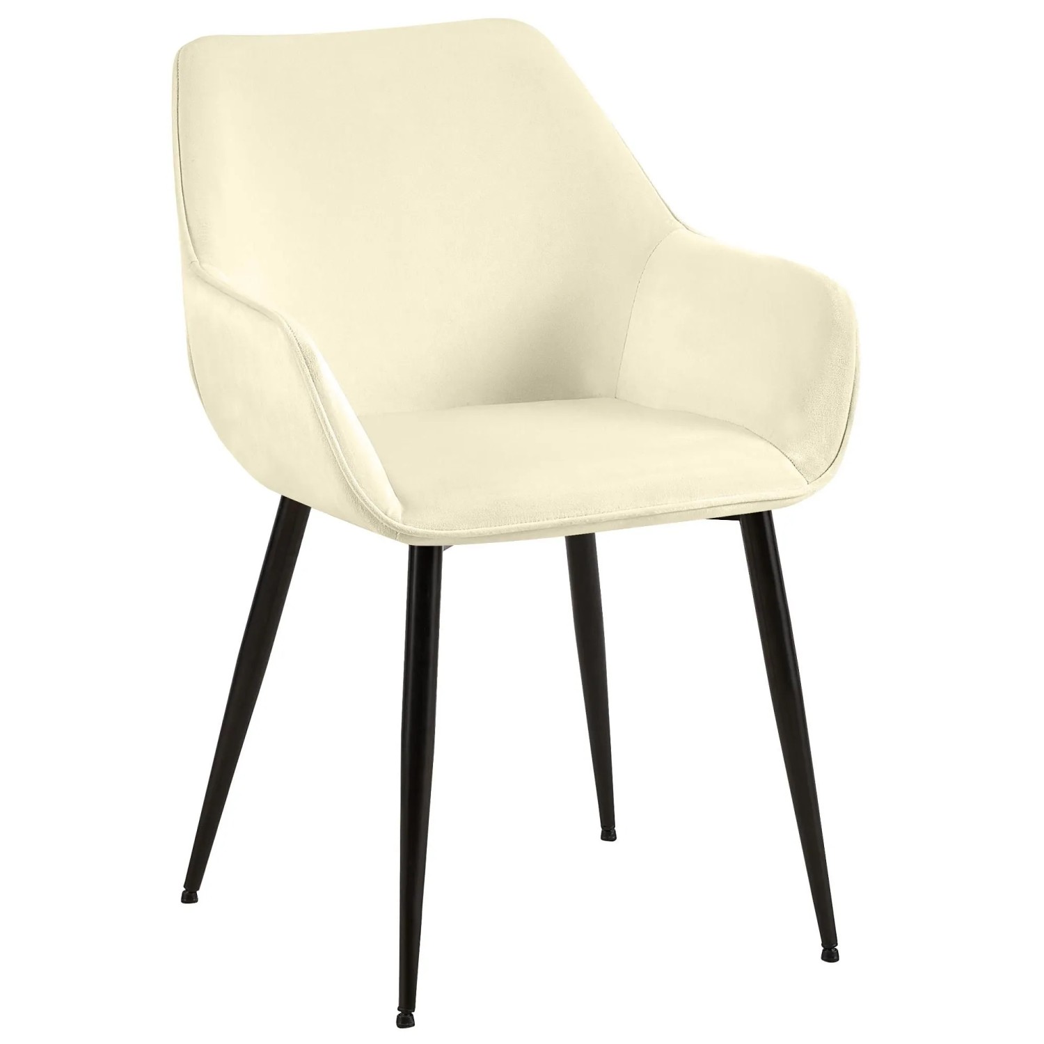 DELUKE Esszimmerstuhl HORID Samt Creme 52x63x82cm Essstühle Esszimmerstühle Küchenstühle Wohnzimmerstühle