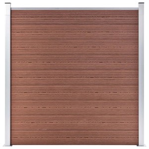vidaXL WPC Zaun-Set 4 Quadrate + 1 Schräge 792x186 cm Braun 3053218