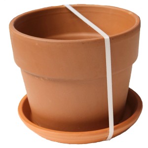 Terrakotta Pflanztopf Perfetto Cotto mit Untersetzer, 24 cm Durchmesser.