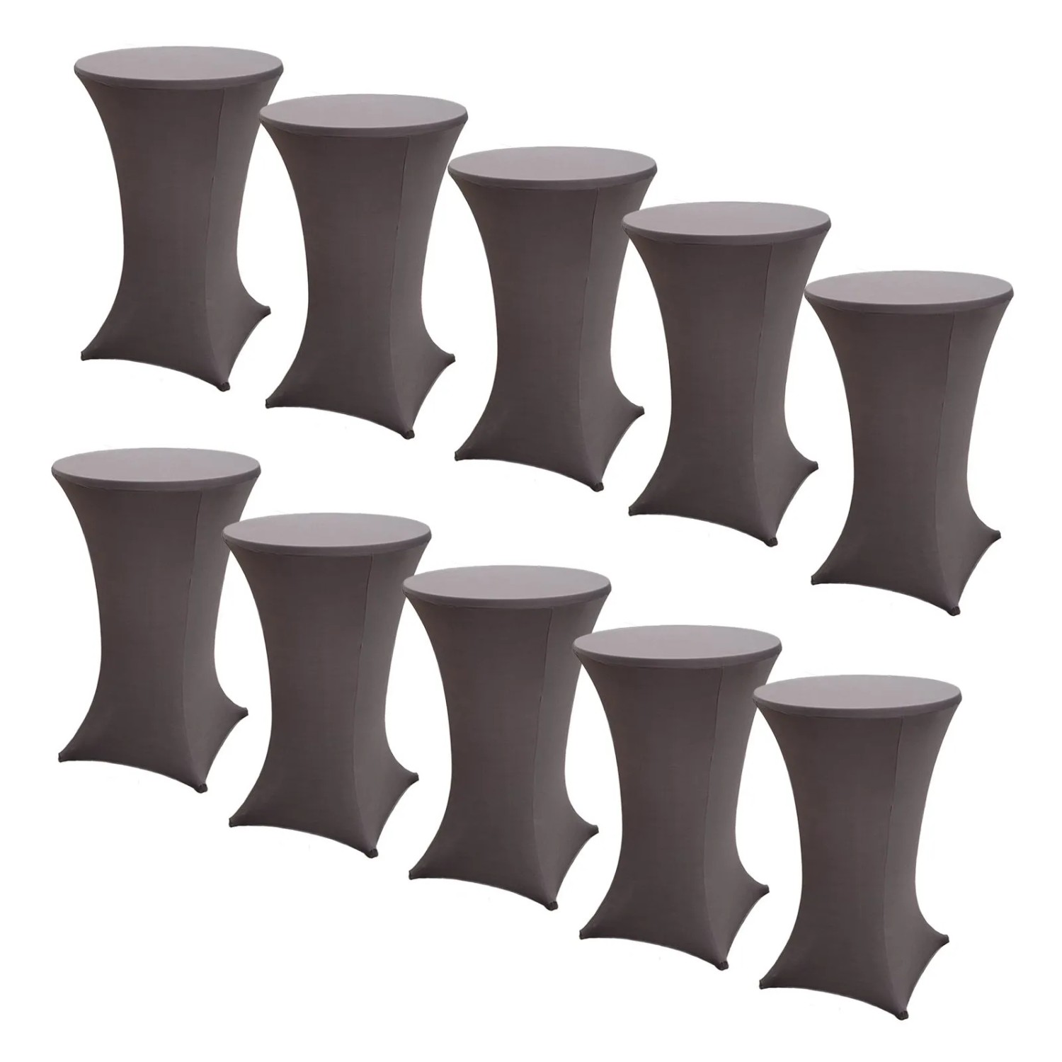 TRUTZHOLM 10er Set Stehtischhusse Stretch 70cm Anthrazit