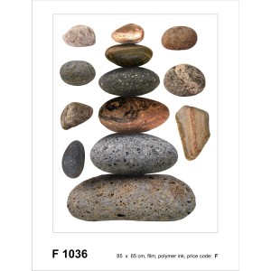 Sanders & Sanders Wandtattoo mit Kieselsteinen in Grau und Beige, 65x85 cm.