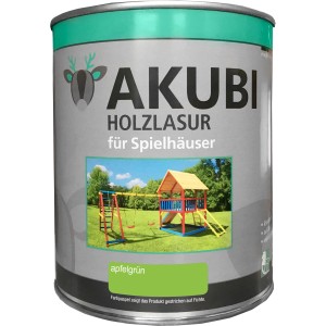 Dose Karibu Holzlasur Apfelgrün für Spielhäuser. Farbe für Kinderspielgeräte.