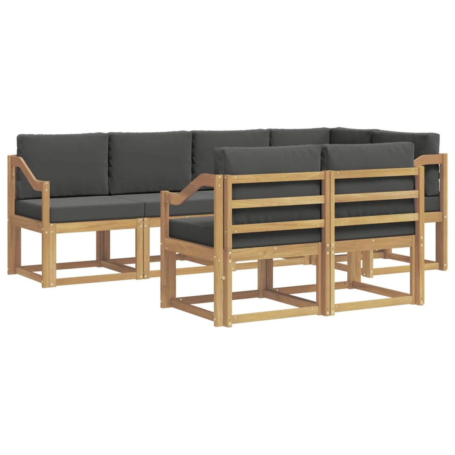 vidaXL Outdoor-Sofagarnitur 7-Tlg Weiß und Anthrazit Polyester 3387786