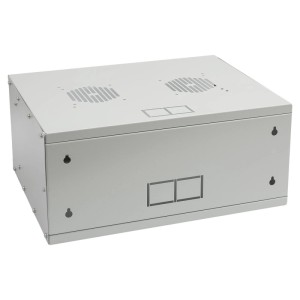 HMF 65704-07 Serverschrank Netzwerkschrank 4HE Unmontiert 19 Zoll Rack Lichtgrau