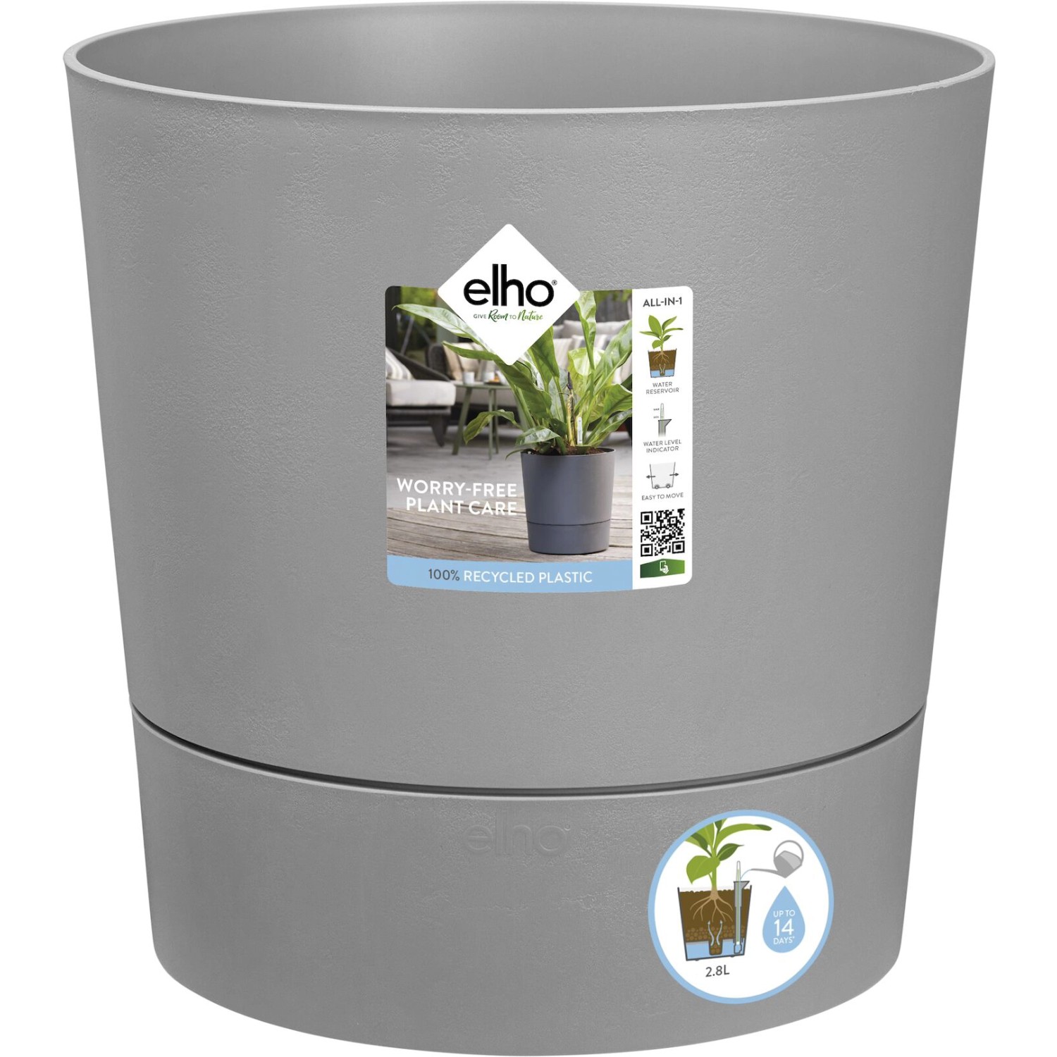 Elho Blumentopf Greensense Rund 30 cm Light Beton günstig online kaufen