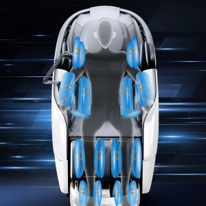 360Home 4D Ganzkörper Massagesessel Mit Heizfunktion Tiefenmassage für den ganzen Körper geeignet Bluetooth SL Schienen Weiß