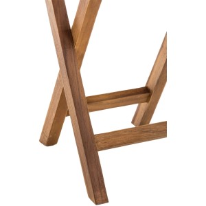 DELUKE Gartentisch ROHAR Holz Braun 50x50x46cm Teakholztisch Klappbar Garten Beistelltisch Wetterfest Runder Gartentisch
