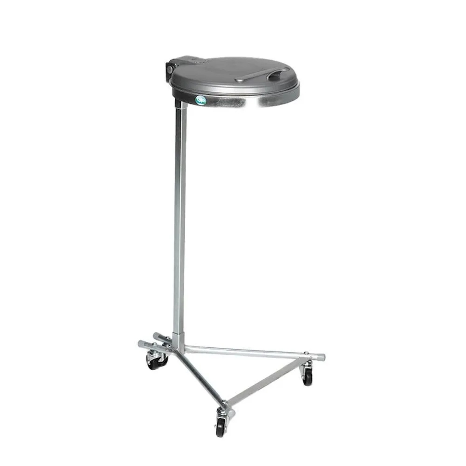 PROREGAL Robuster Einzel Abfallsammler Mit Kunststoff Deckel Mit 4 Rollen 35 cm Einwurföffnung HxBxT 100 x 49 x 52 cm Stahl Verzinkt Silber