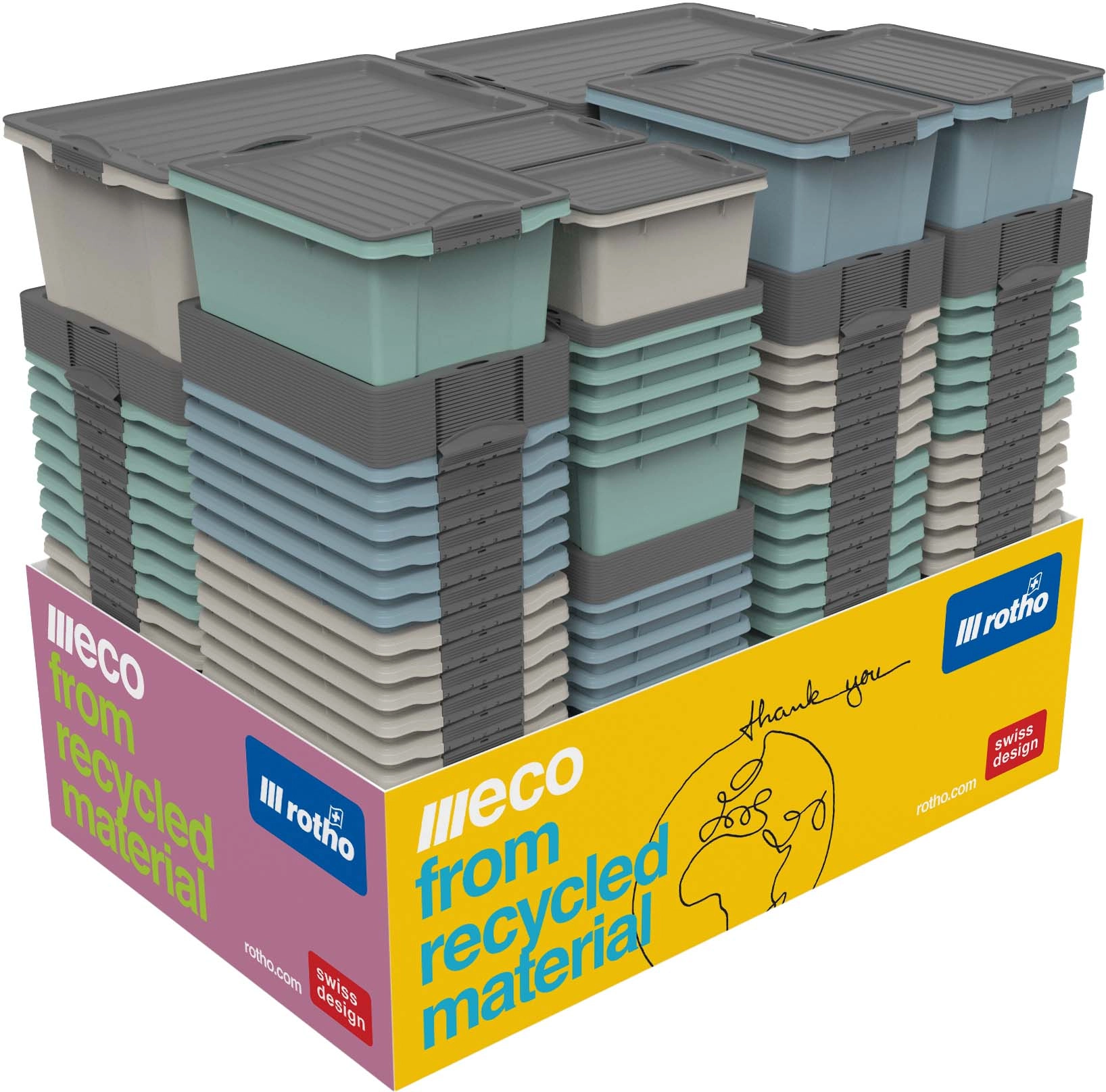 Rotho Compact Aufbewahrungsbox 70l mit Deckel und Rollen, Kunststoff (PP)  BPA-frei, grau/transparent, A3/70l (57,0 x 39,5 x 43,5 cm) : :  Küche, Haushalt & Wohnen