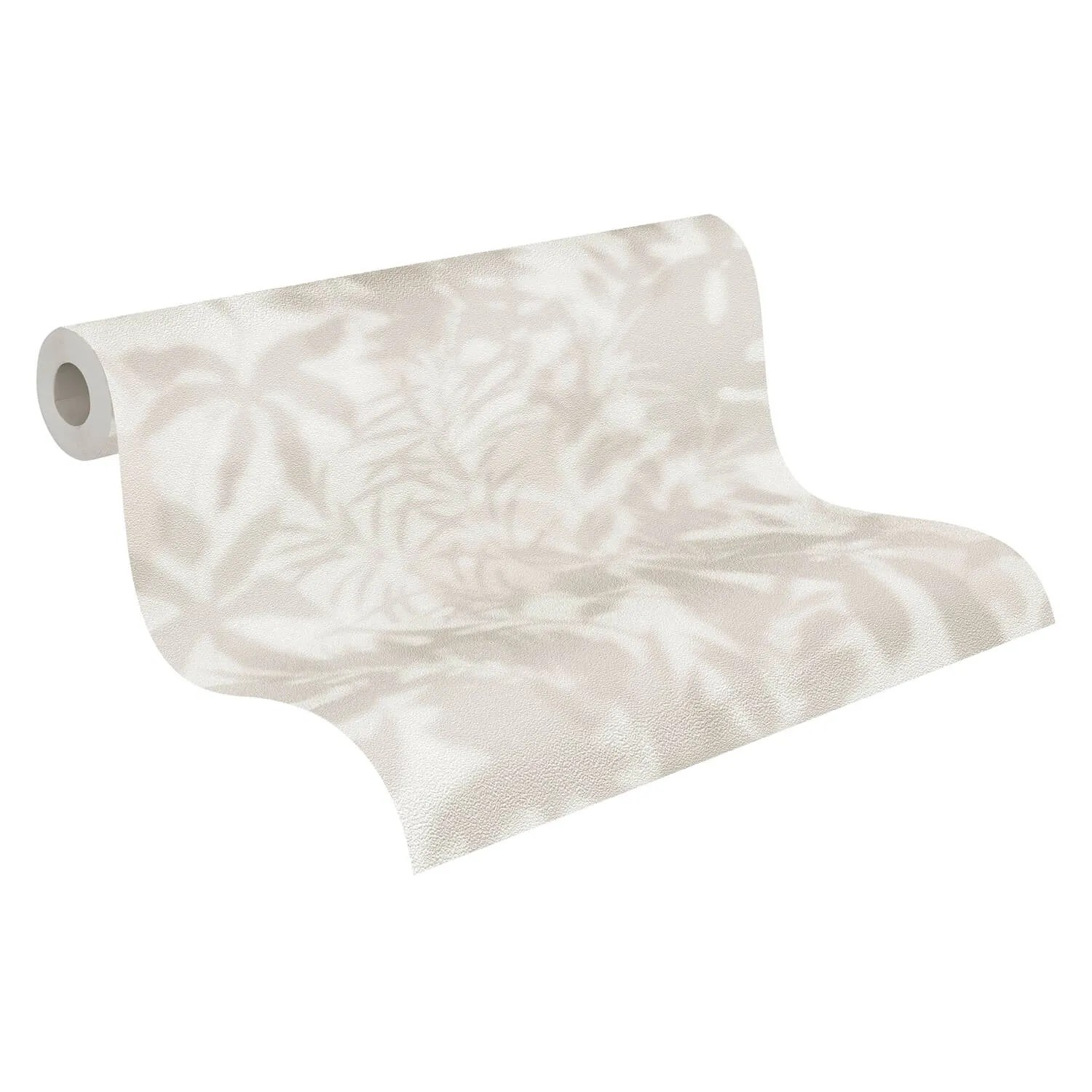 PROFHOME Vliestapete mit floralem Muster in Grau und Beige. Dekorative Tapete für Wohnräume.