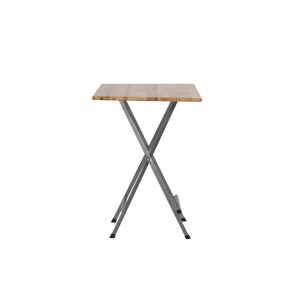 Fun Star Stehtisch aus Kiefernholz, beige, mit Stahlgestell. Klappbarer Bistrotisch für Garten und Terrasse.