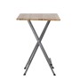 Fun Star Stehtisch aus Kiefernholz, beige, mit Stahlgestell. Klappbarer Bistrotisch für Garten und Terrasse.