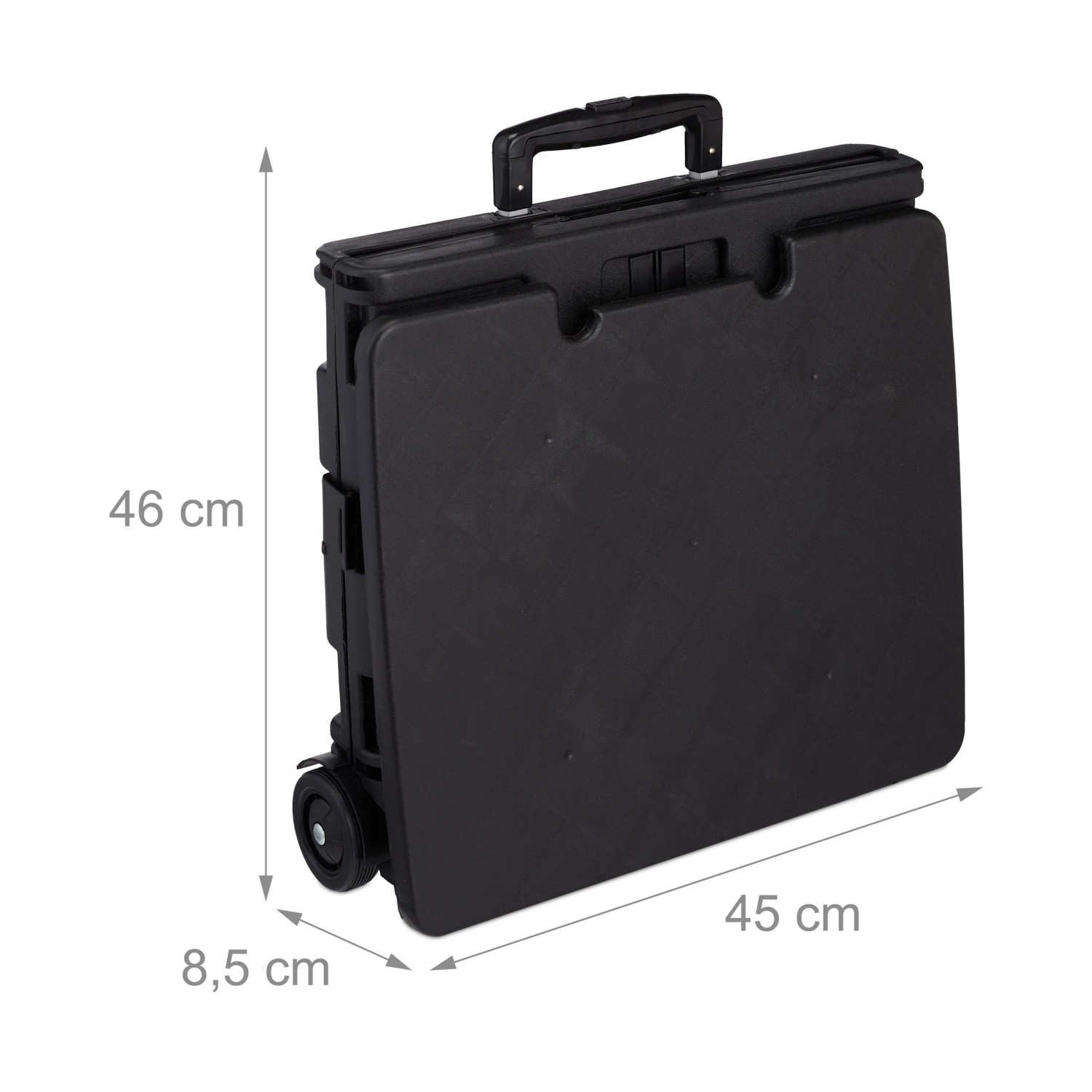 Relaxdays Einkaufstrolley ABS Aluminium Schwarz Klappbar mit Rollen 99 cm x 45 cm x 38 cm_5