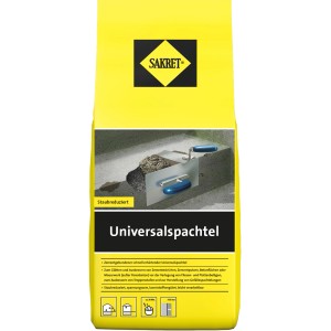 Sakret Universal-Spachtel 5 kg, gelber Sack. Ausgleichsmasse für Wand, Decke und Boden.