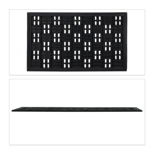 Relaxdays Fußmatte Gummi Schwarz Rutschfest 1 cm x 75 cm x 45 cm 2 kg