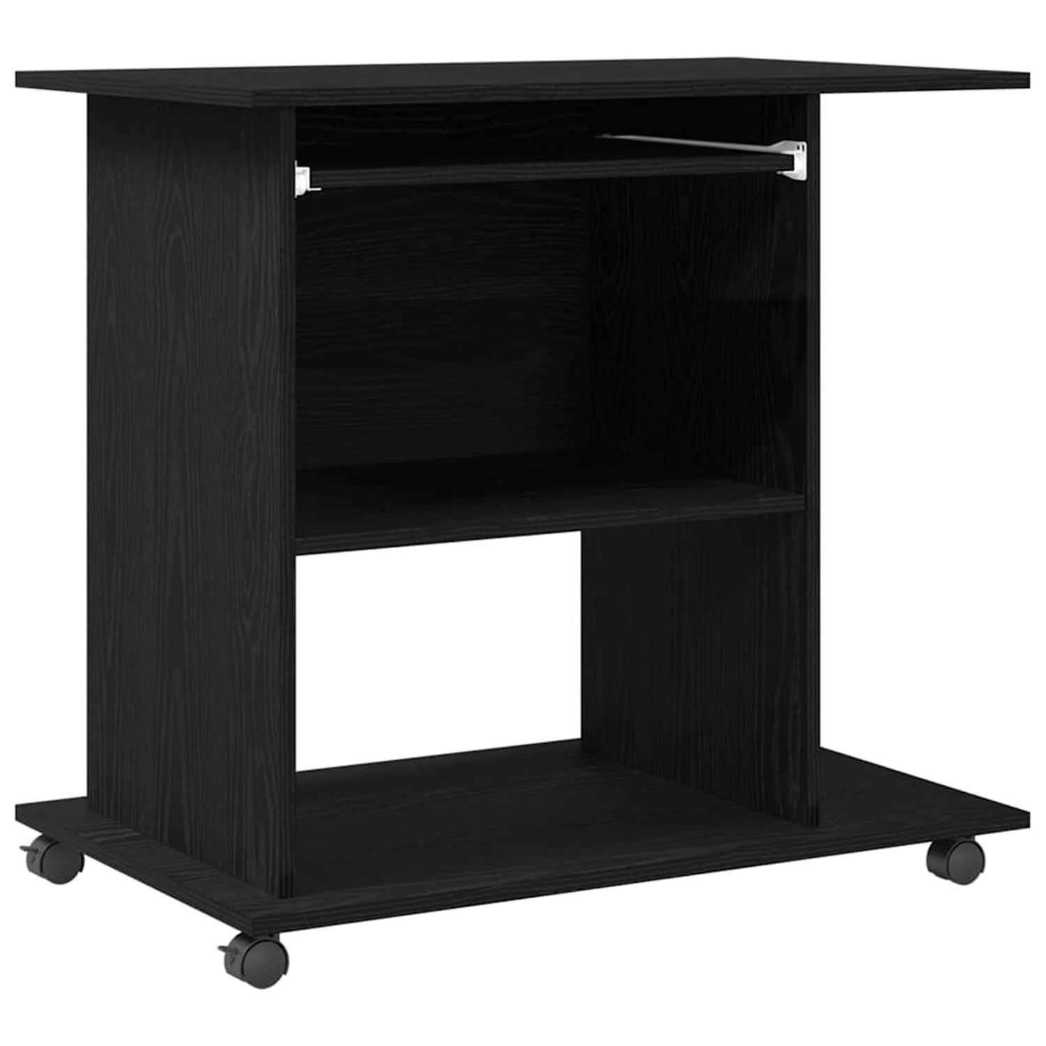 vidaXL Computertisch Eiche Schwarz 80x50x75 cm Holzwerkstoff 862500 günstig online kaufen